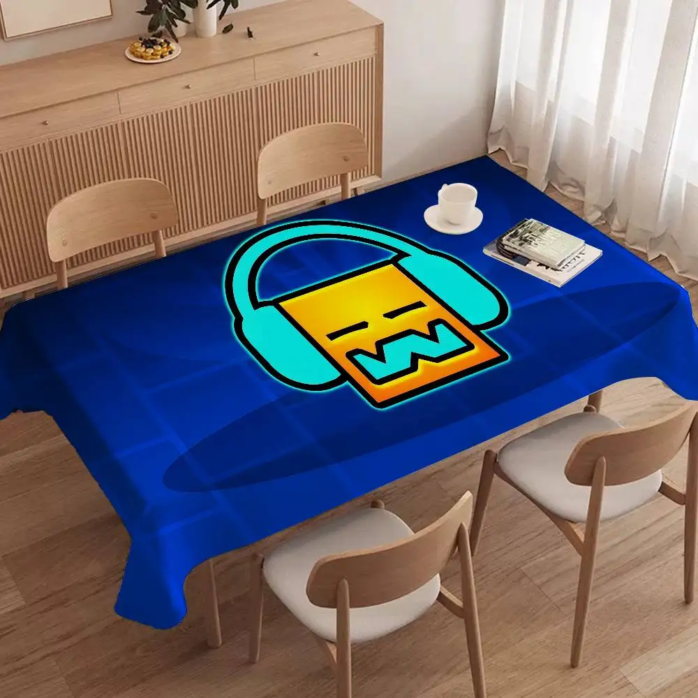 Board Game Hotel - Geometry Dash Video Game Tablecloth Table