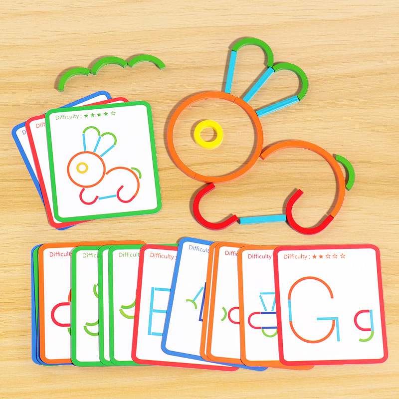 Board Game Loop - Wooden Creative Sticks And Rings Puzzle