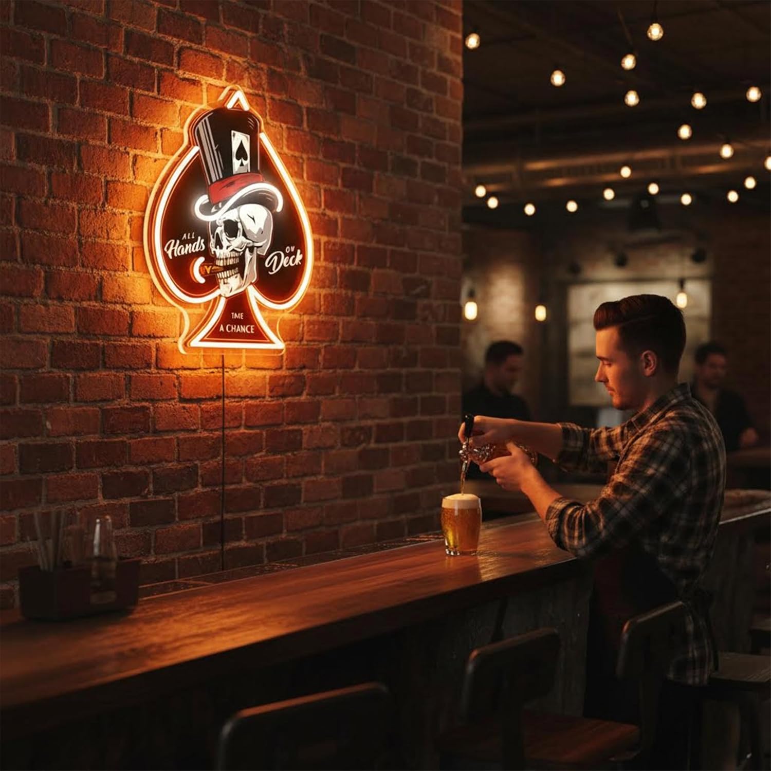 Skull Ace of Spades Neon Signs - đánh giá và giá Board Game Hotel